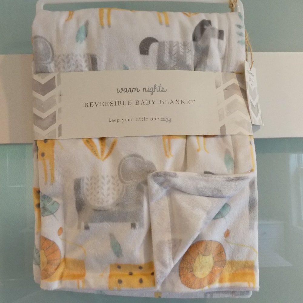 S.L. Home Fashions Warm Nights Safari Jungle Print Baby Blanket NEW